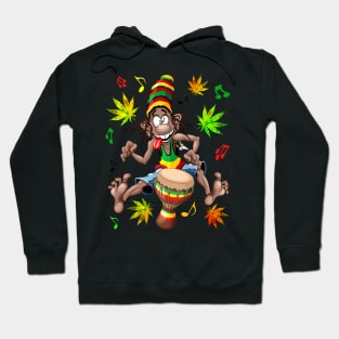 Rasta Bongo Musician funny cool cartoon character Hoodie